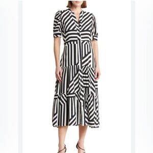 Black and White Striped dress size M